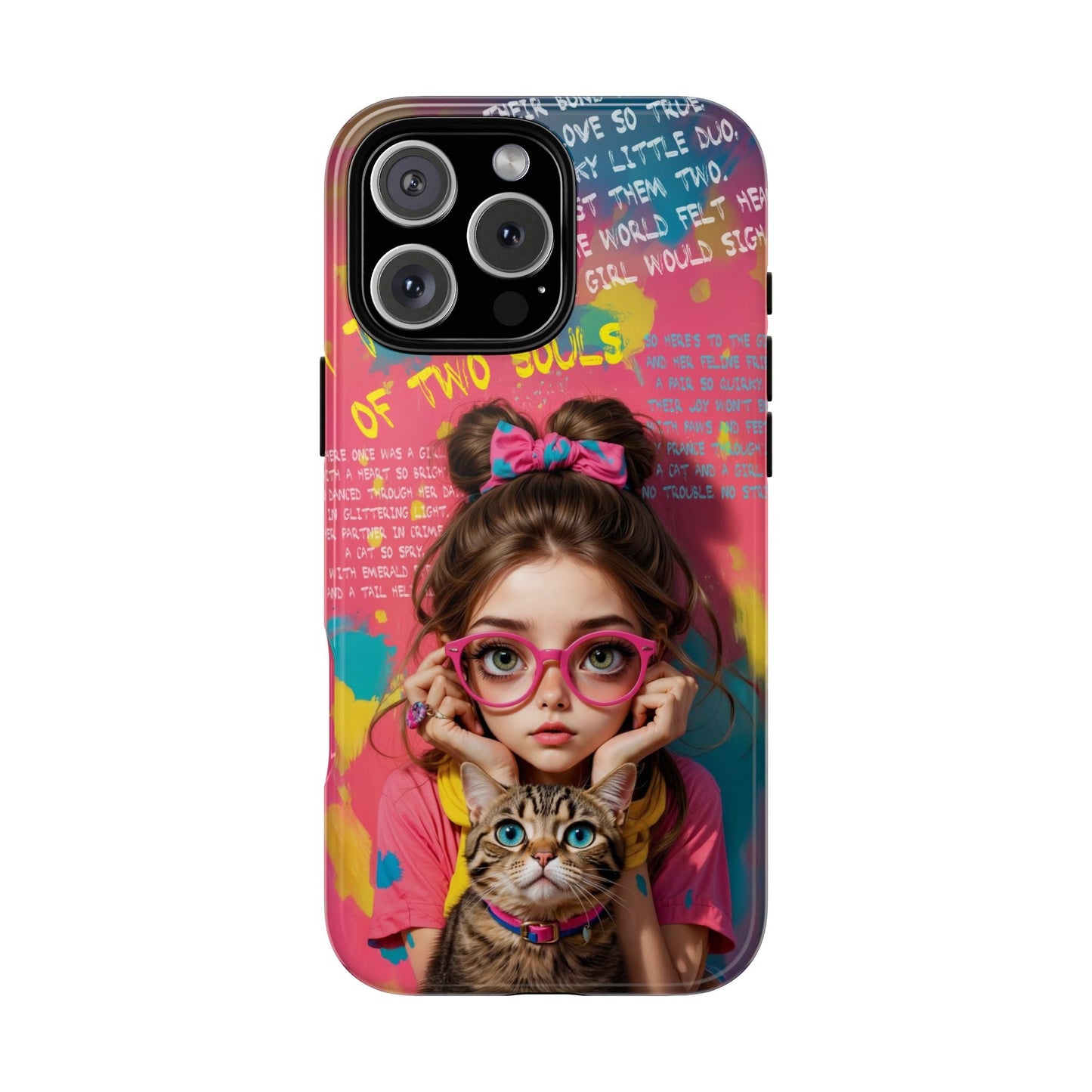 iPhone Cases - Cute Girl and Cat Street Art Style Design - LucyKay store
