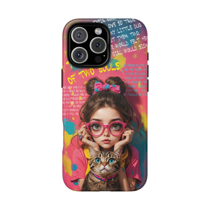 iPhone Cases - Cute Girl and Cat Street Art Style Design - LucyKay store
