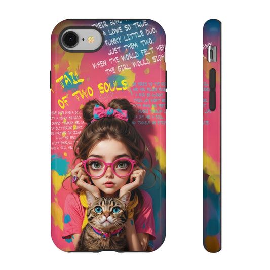 iPhone Cases - Cute Girl and Cat Street Art Style Design - LucyKay store