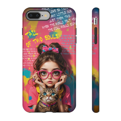 iPhone Cases - Cute Girl and Cat Street Art Style Design - LucyKay store