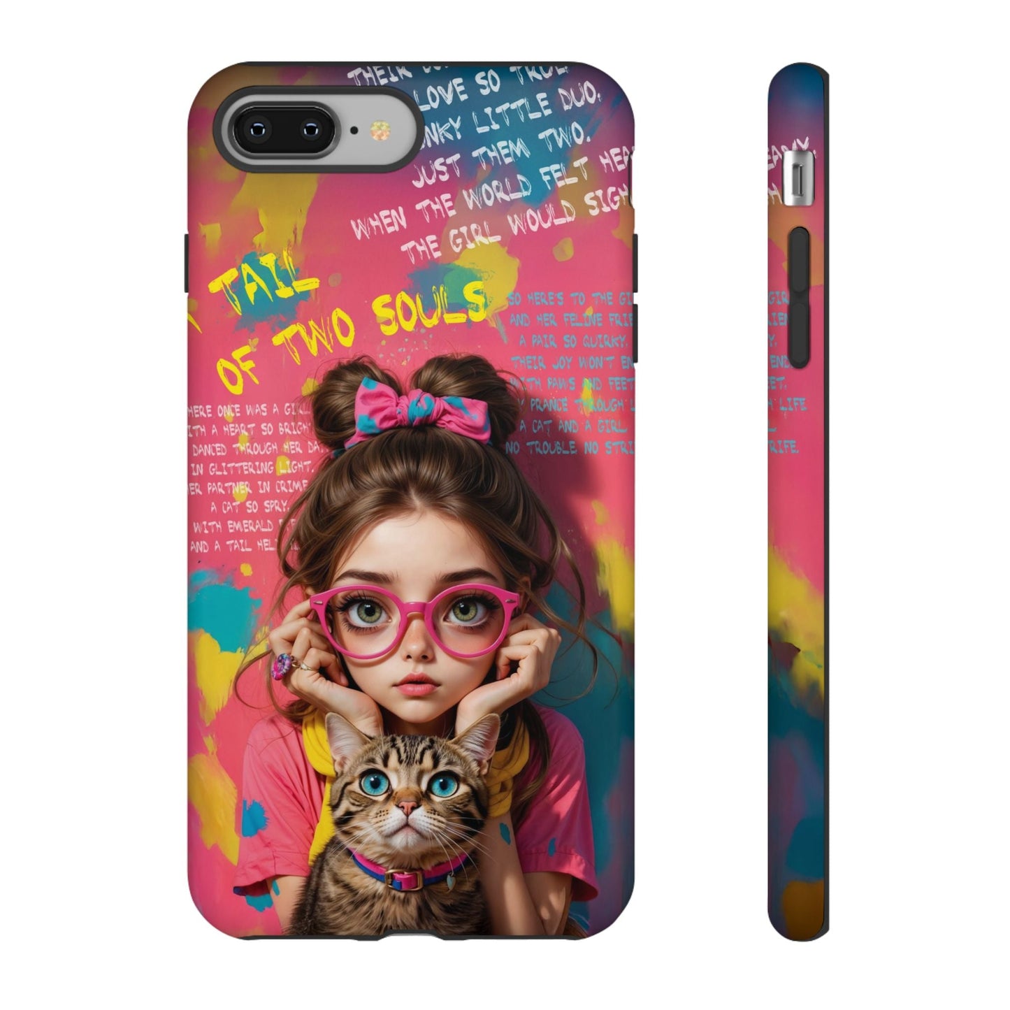 iPhone Cases - Cute Girl and Cat Street Art Style Design - LucyKay store