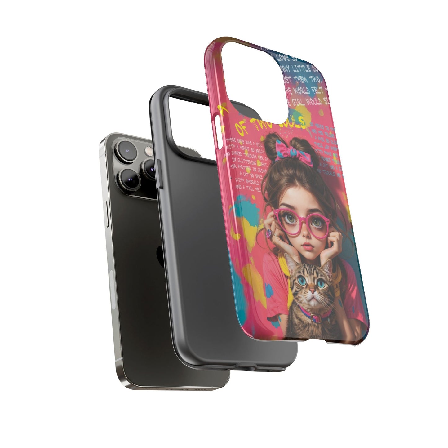 iPhone Cases - Cute Girl and Cat Street Art Style Design - LucyKay store