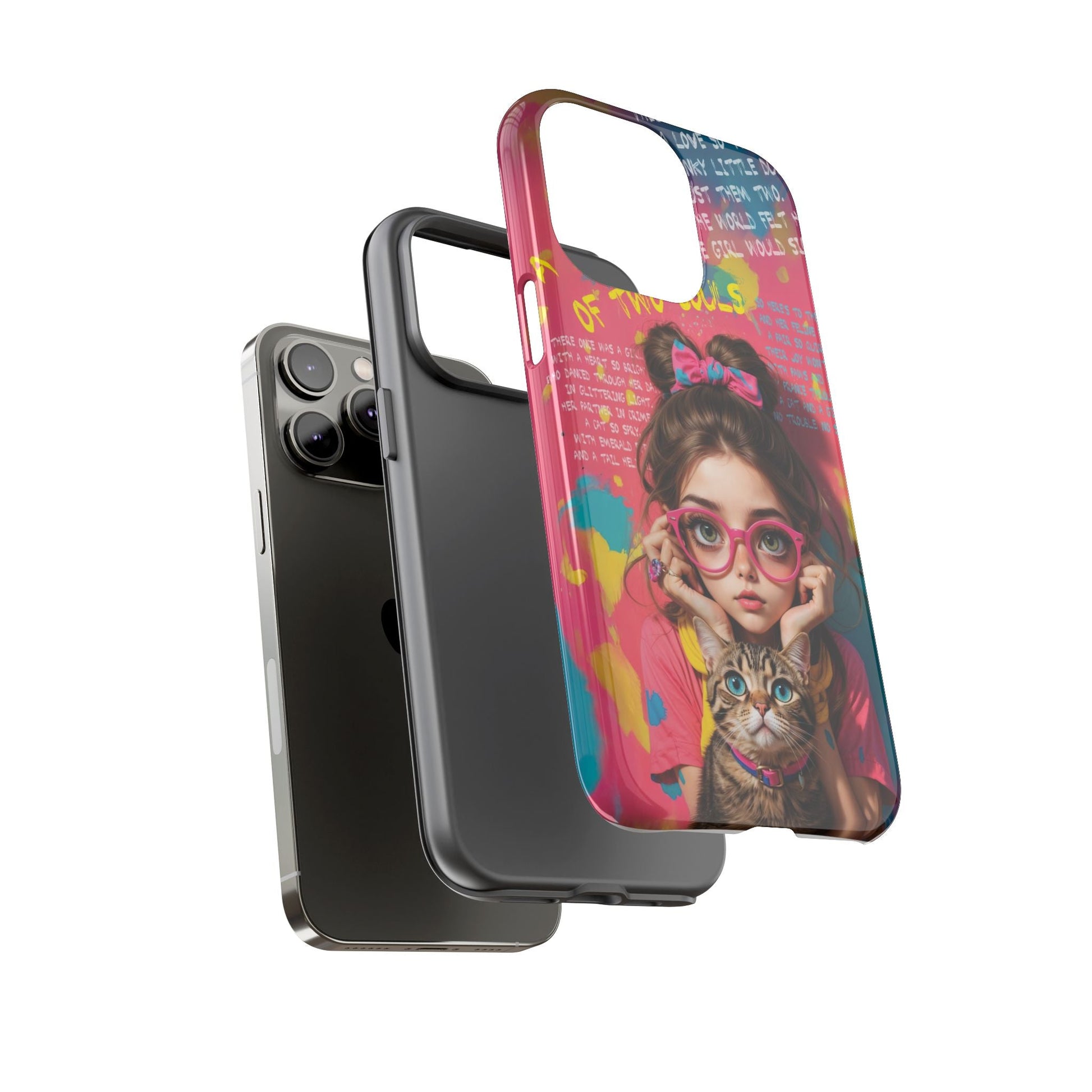 iPhone Cases - Cute Girl and Cat Street Art Style Design - LucyKay store