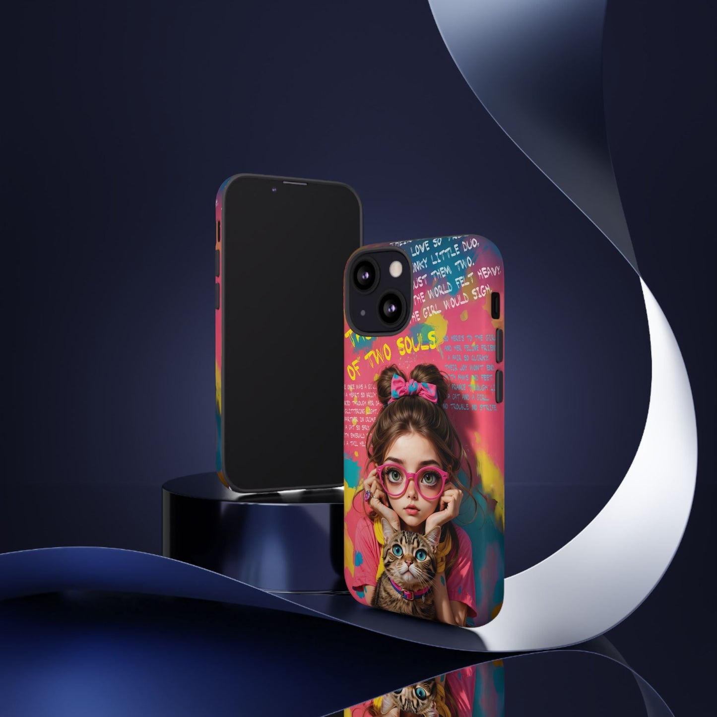 iPhone Cases - Cute Girl and Cat Street Art Style Design - LucyKay store