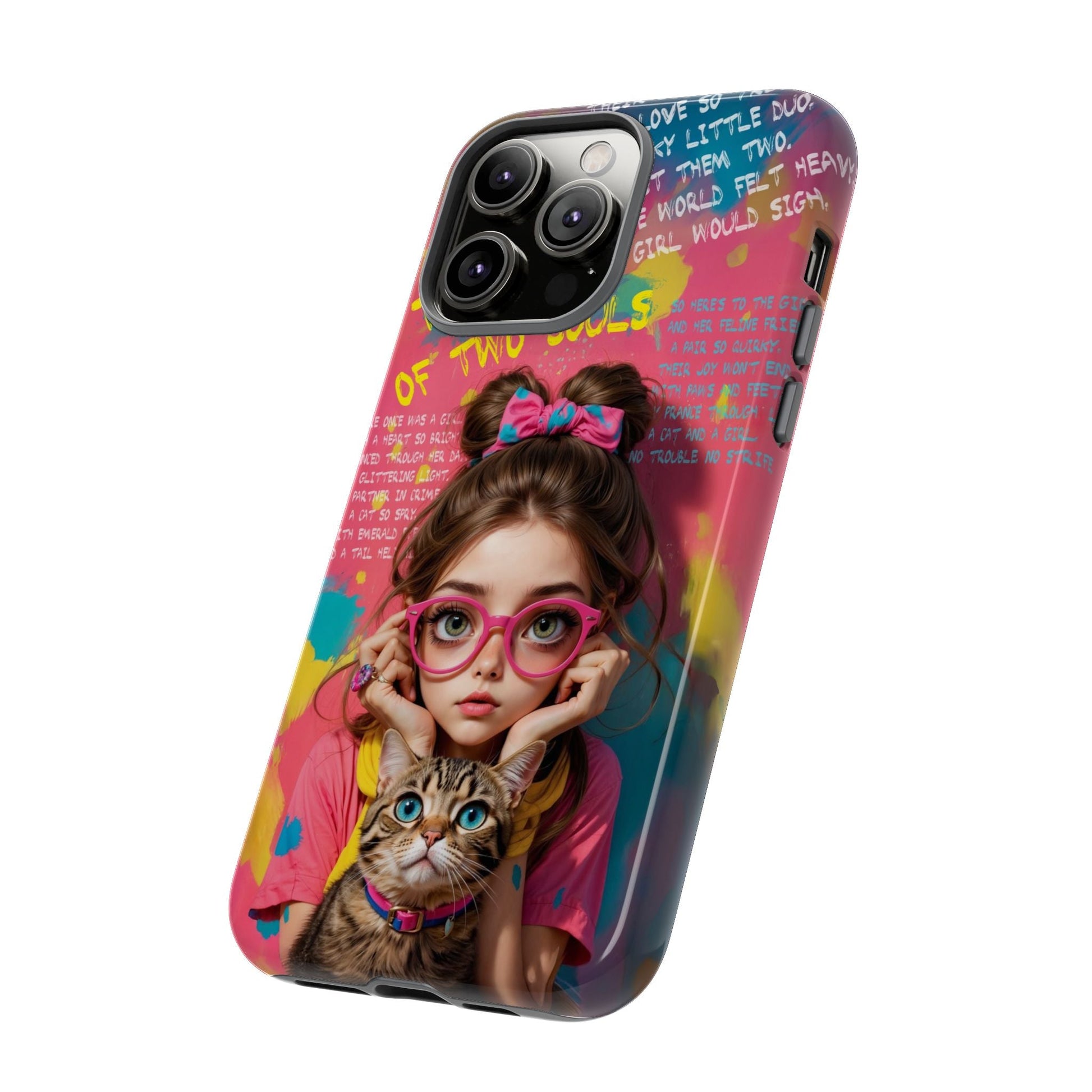 iPhone Cases - Cute Girl and Cat Street Art Style Design - LucyKay store