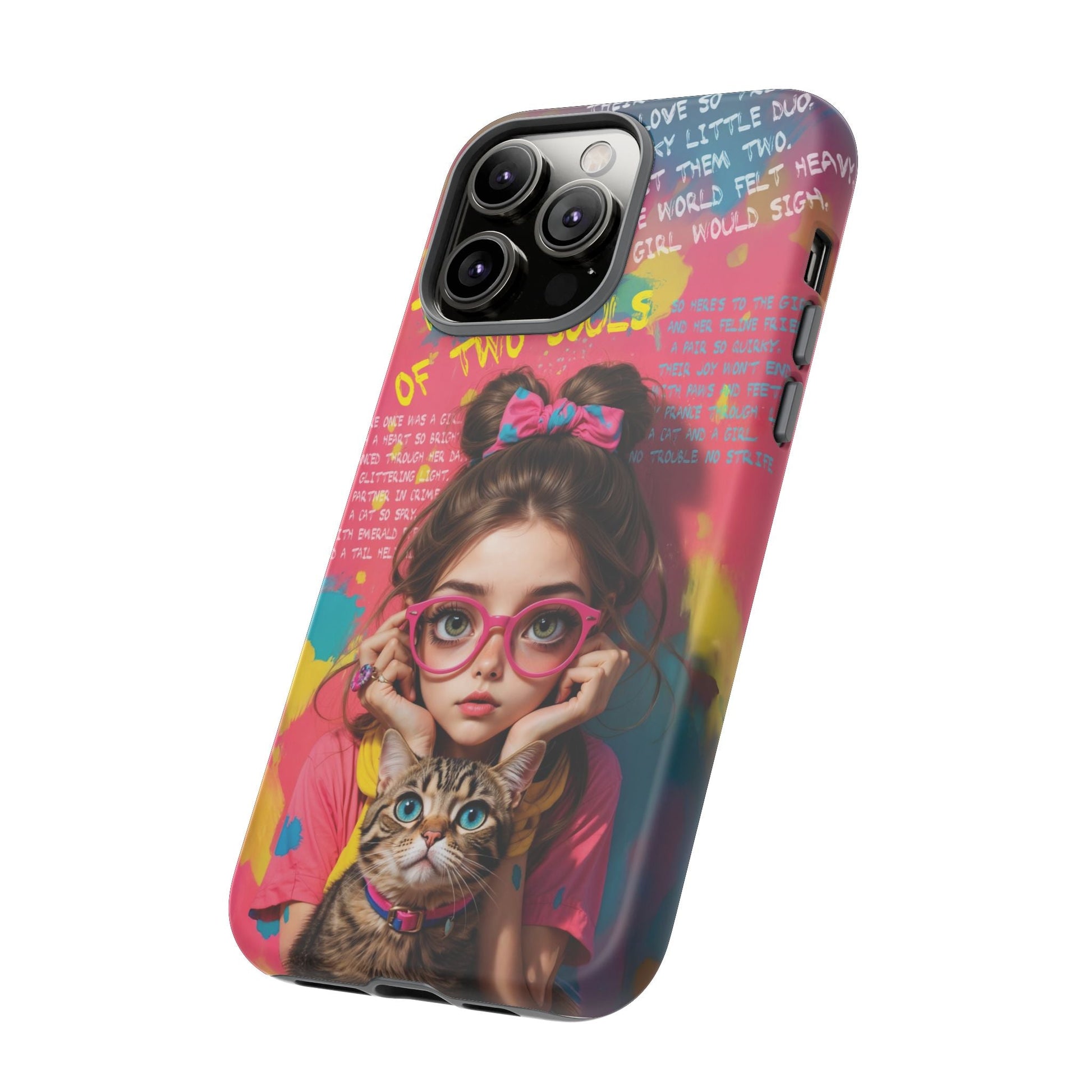 iPhone Cases - Cute Girl and Cat Street Art Style Design - LucyKay store