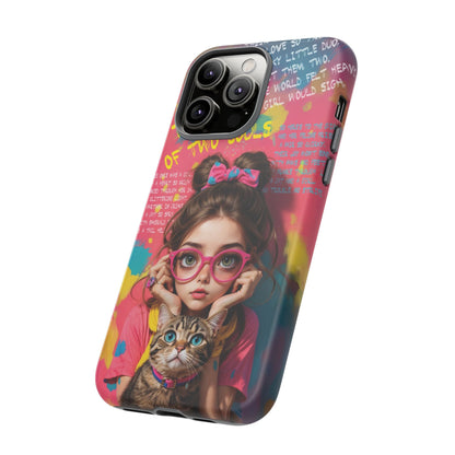 iPhone Cases - Cute Girl and Cat Street Art Style Design - LucyKay store