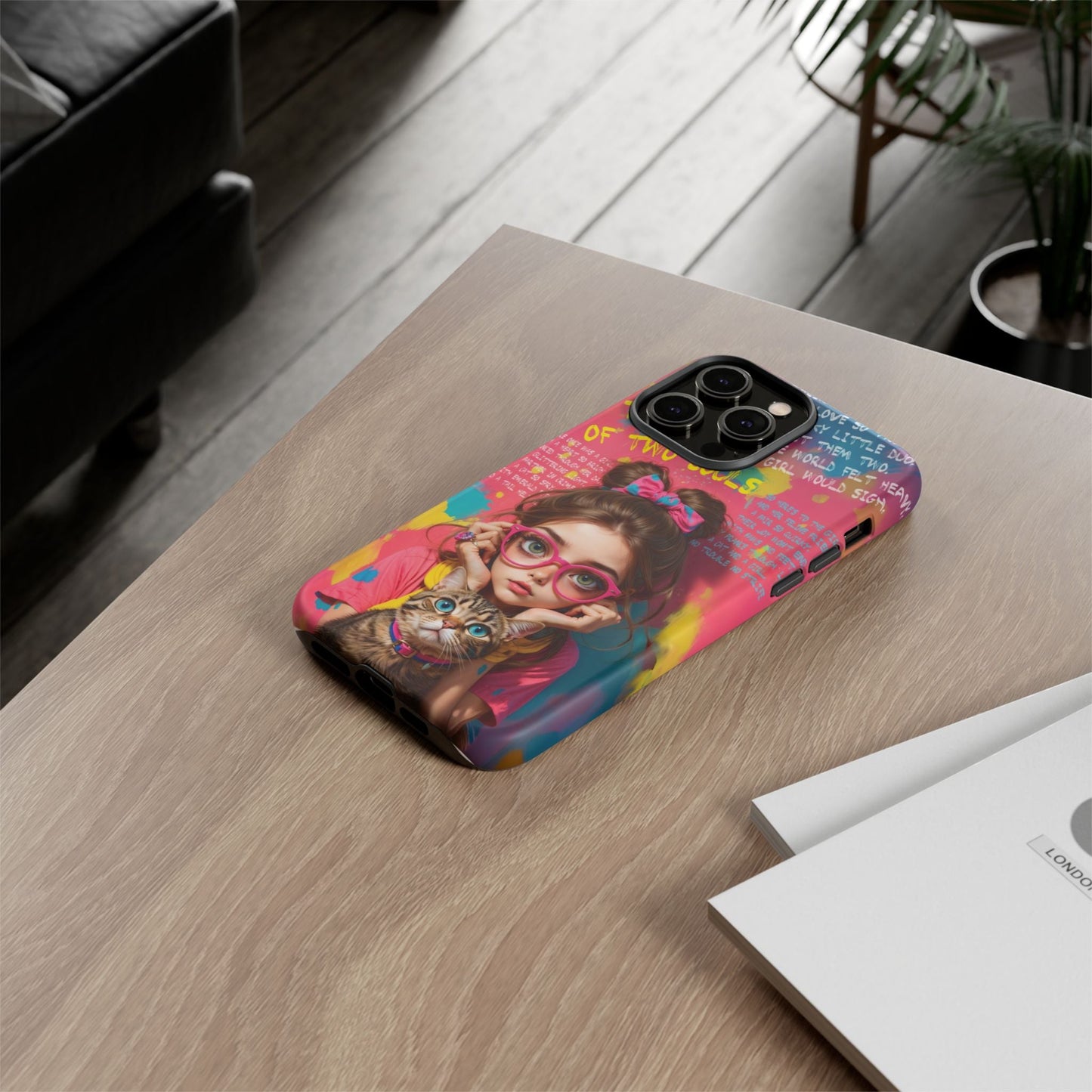 iPhone Cases - Cute Girl and Cat Street Art Style Design - LucyKay store