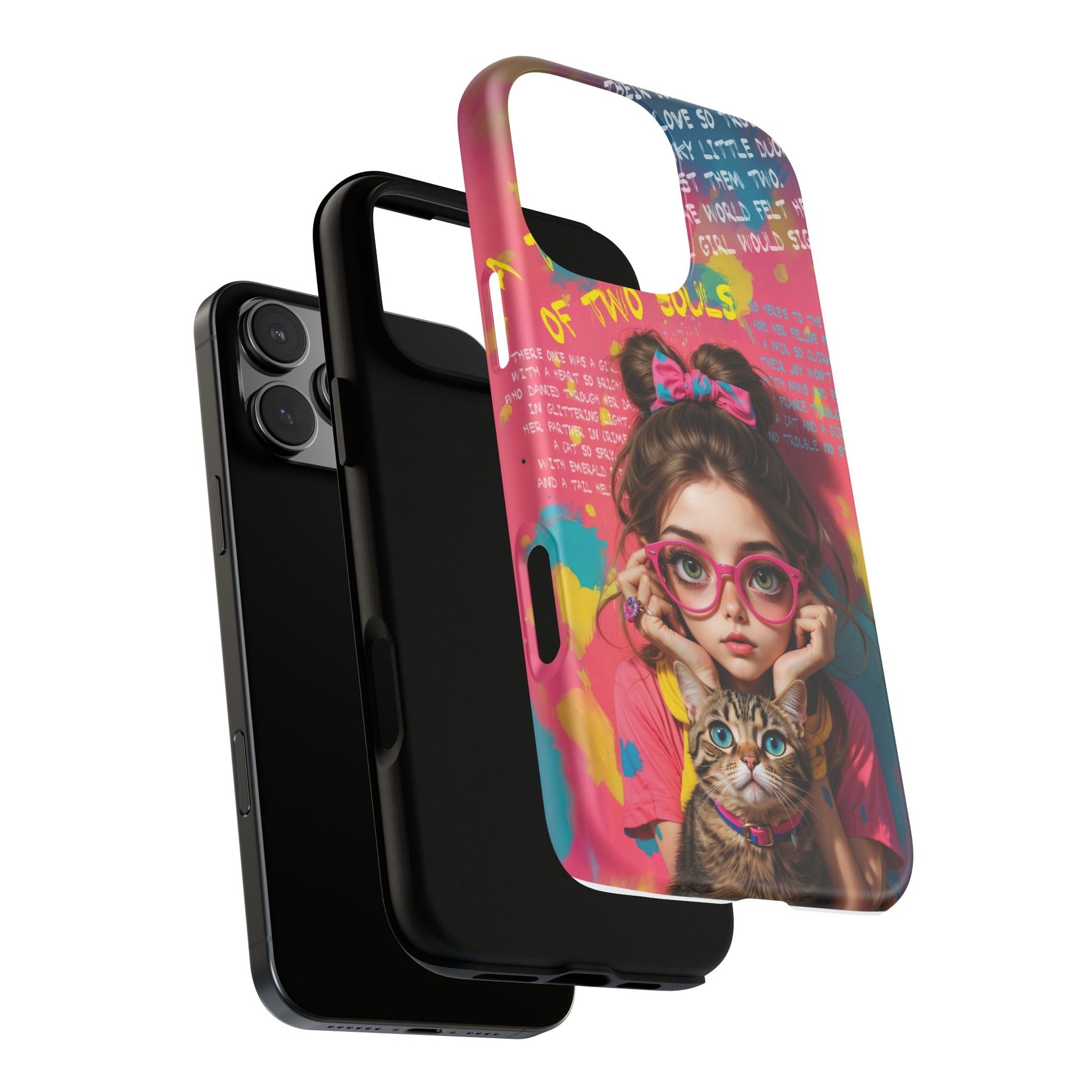 iPhone Cases - Cute Girl and Cat Street Art Style Design - LucyKay store