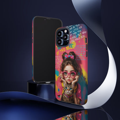 iPhone Cases - Cute Girl and Cat Street Art Style Design - LucyKay store