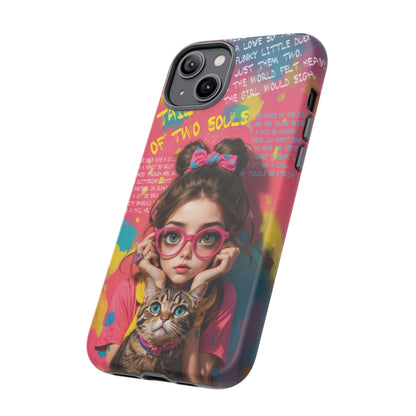 iPhone Cases - Cute Girl and Cat Street Art Style Design - LucyKay store