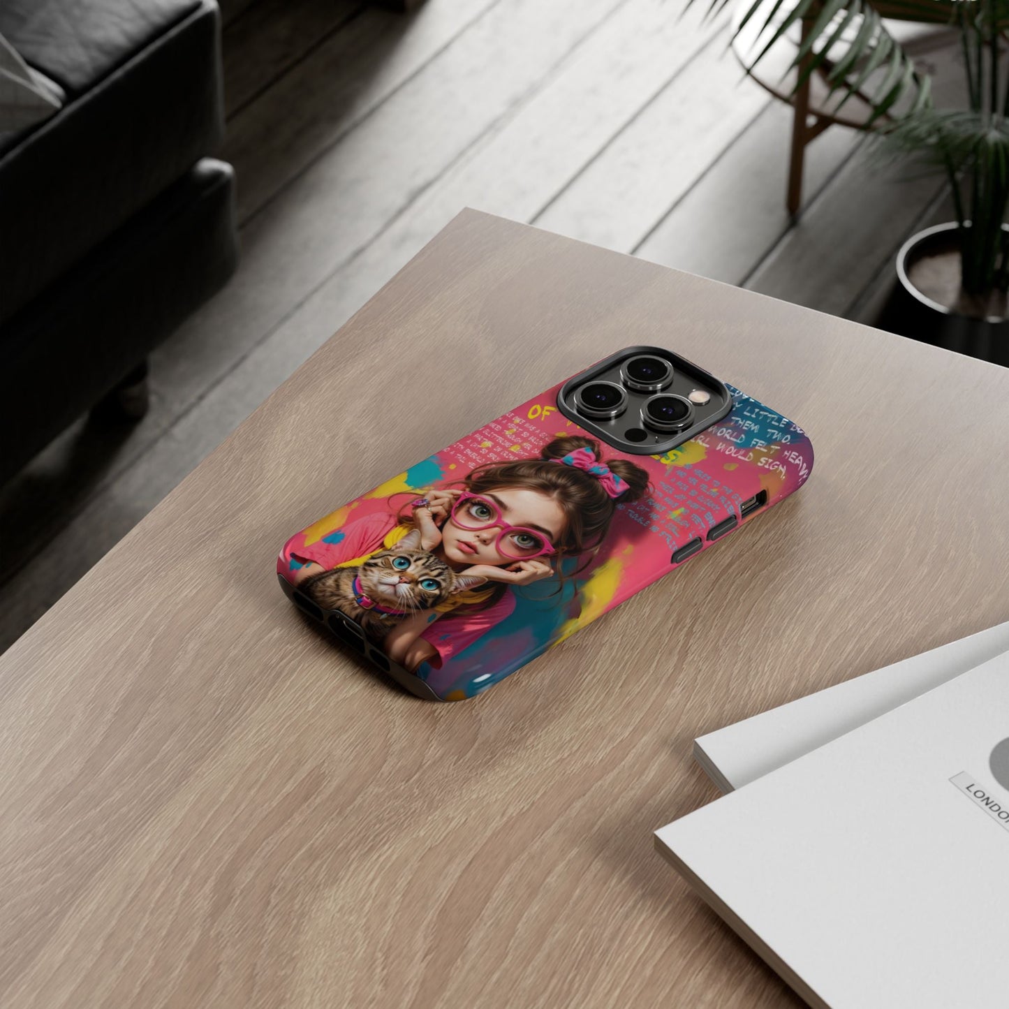 iPhone Cases - Cute Girl and Cat Street Art Style Design - LucyKay store