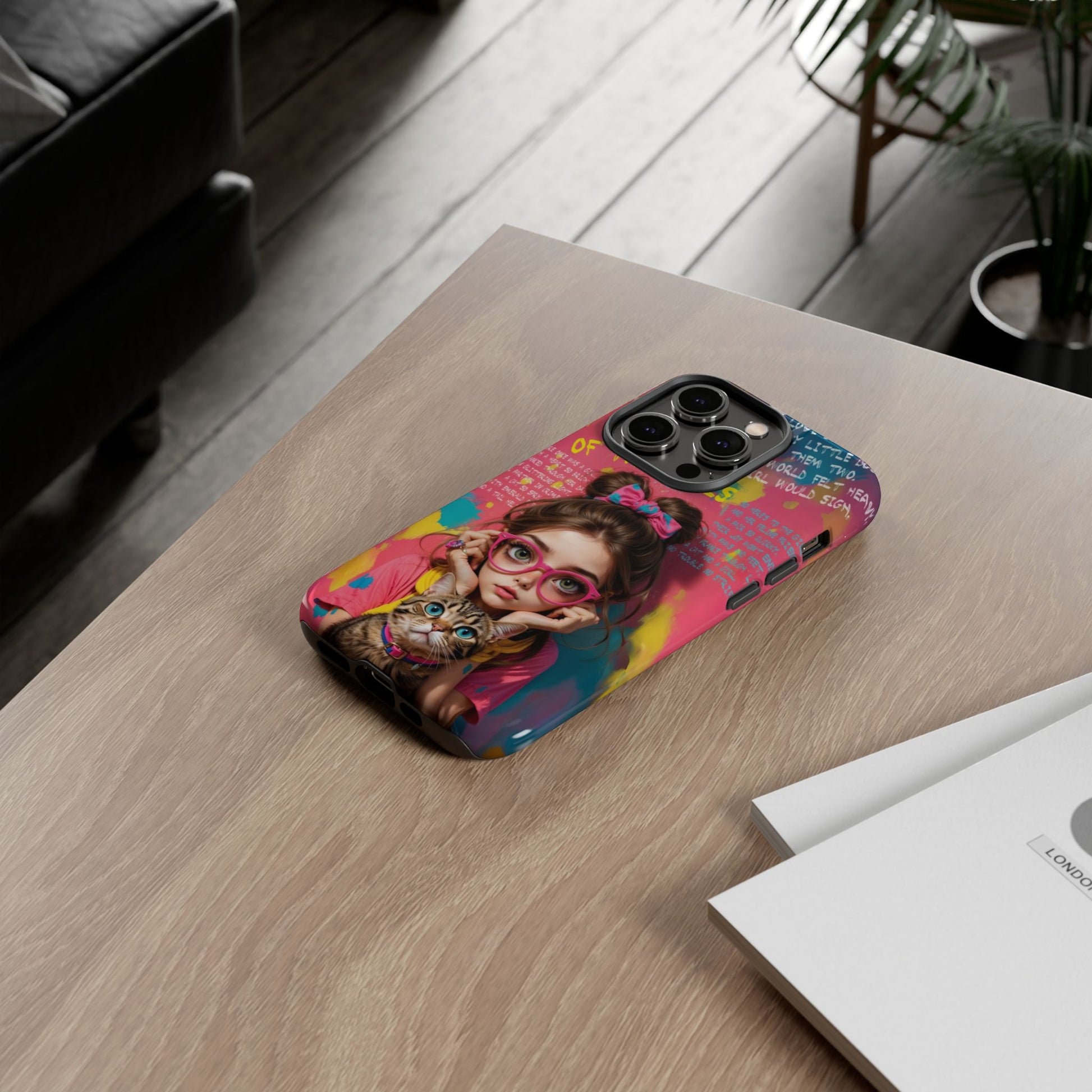 iPhone Cases - Cute Girl and Cat Street Art Style Design - LucyKay store