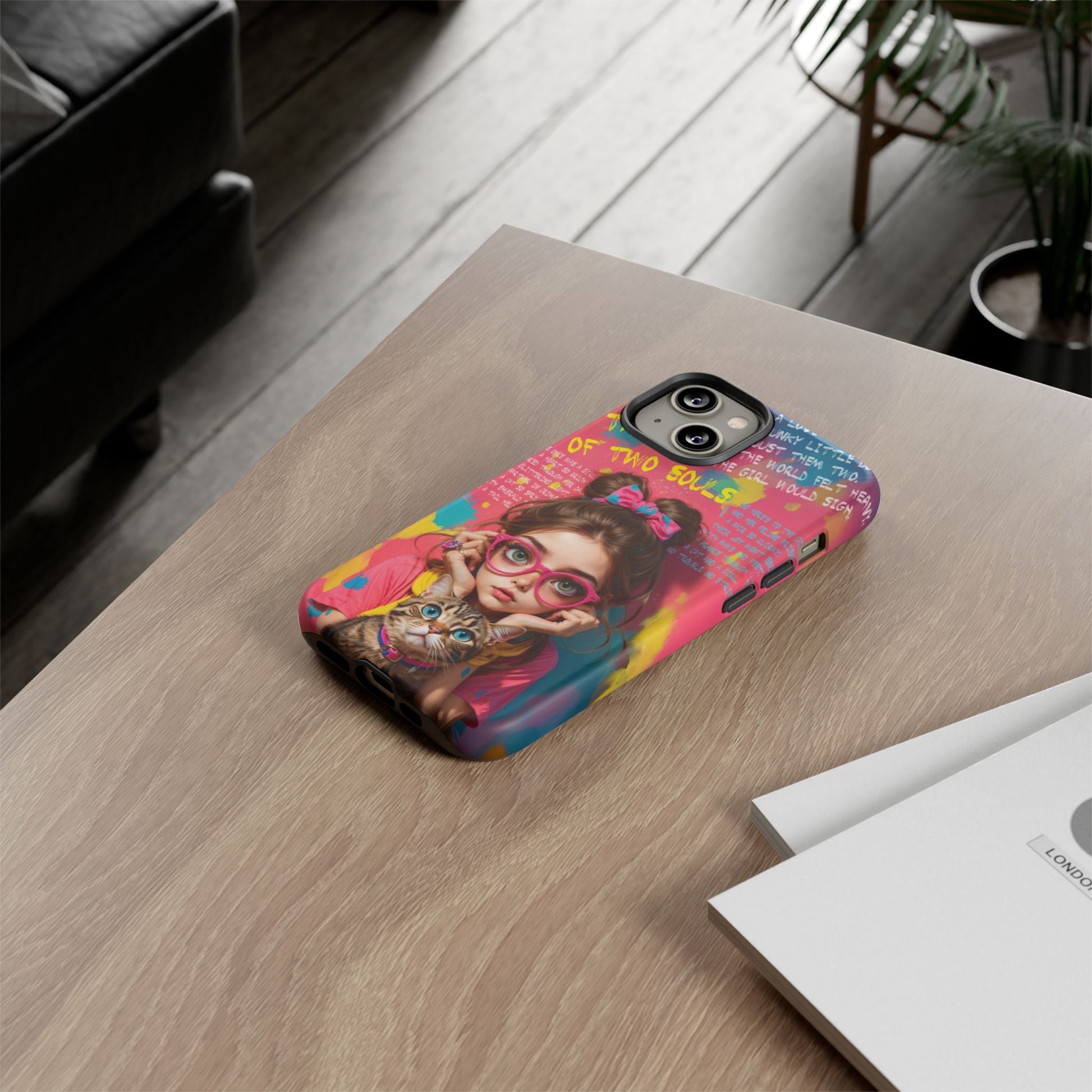 iPhone Cases - Cute Girl and Cat Street Art Style Design - LucyKay store