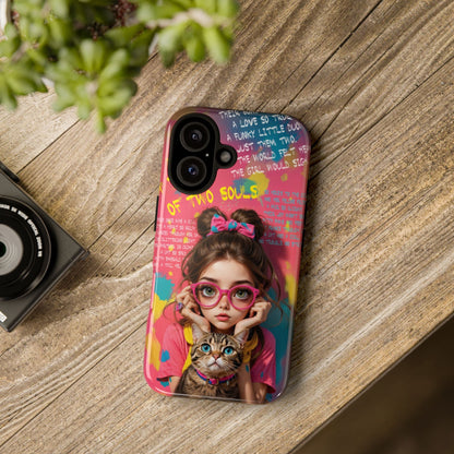 iPhone Cases - Cute Girl and Cat Street Art Style Design - LucyKay store