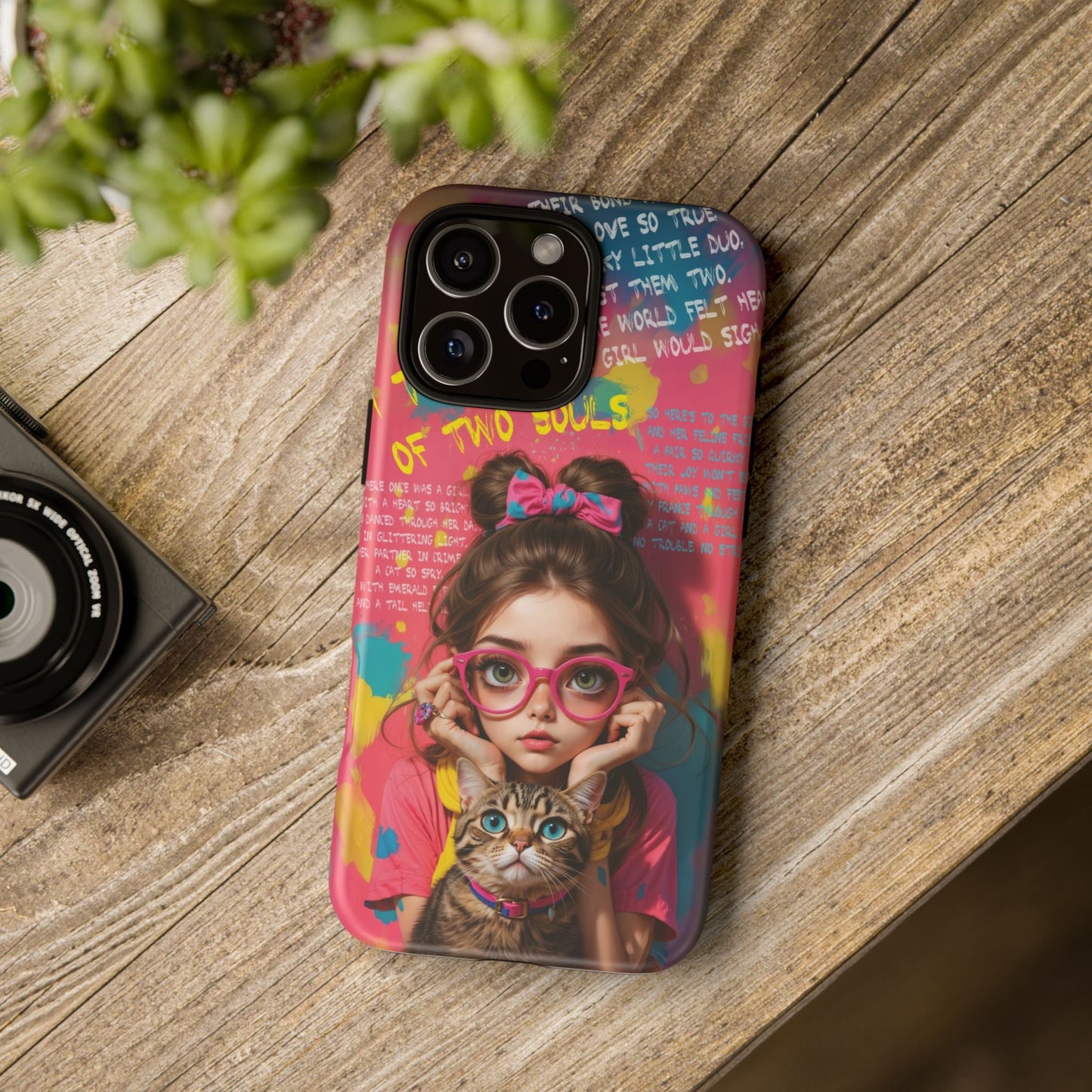 iPhone Cases - Cute Girl and Cat Street Art Style Design - LucyKay store