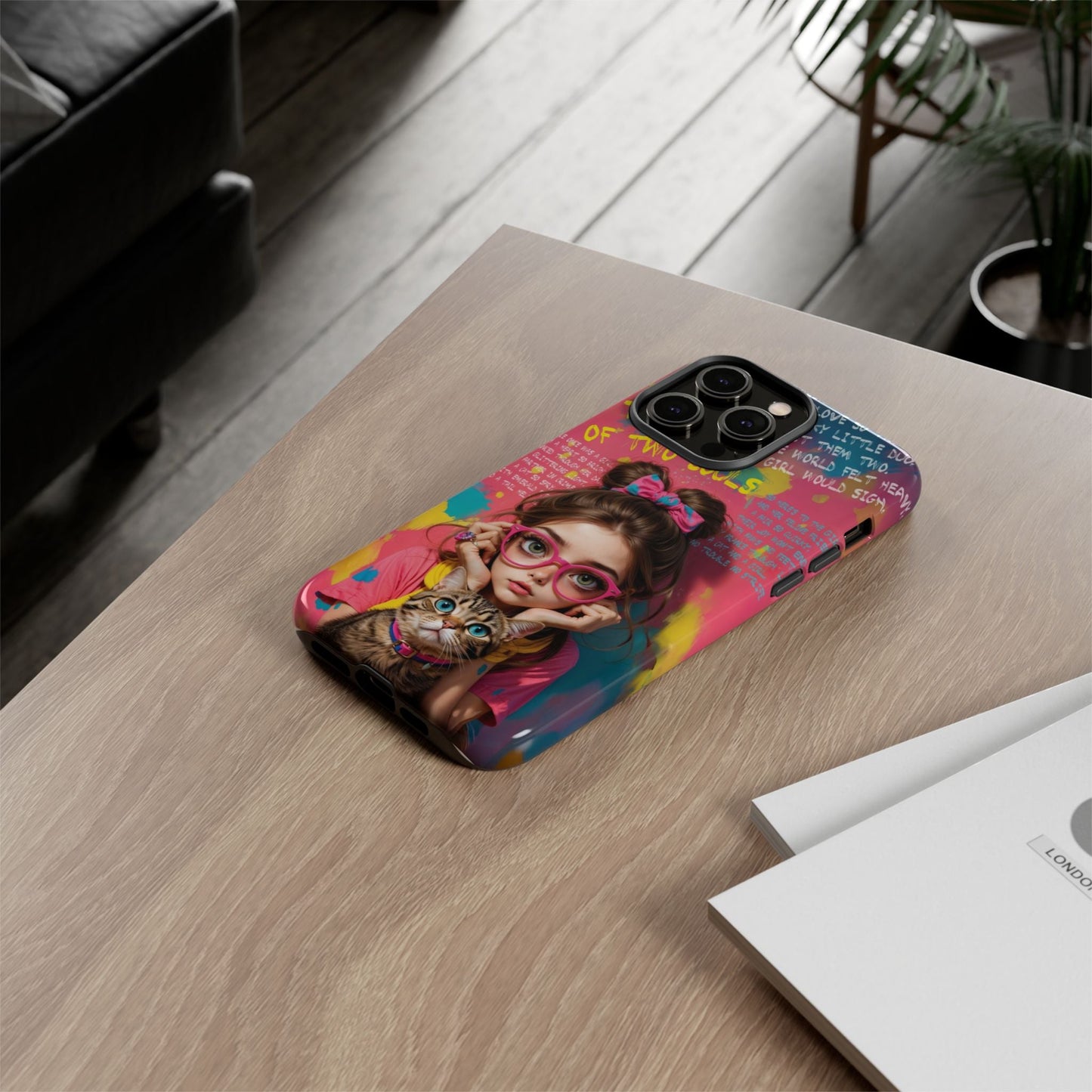 iPhone Cases - Cute Girl and Cat Street Art Style Design - LucyKay store
