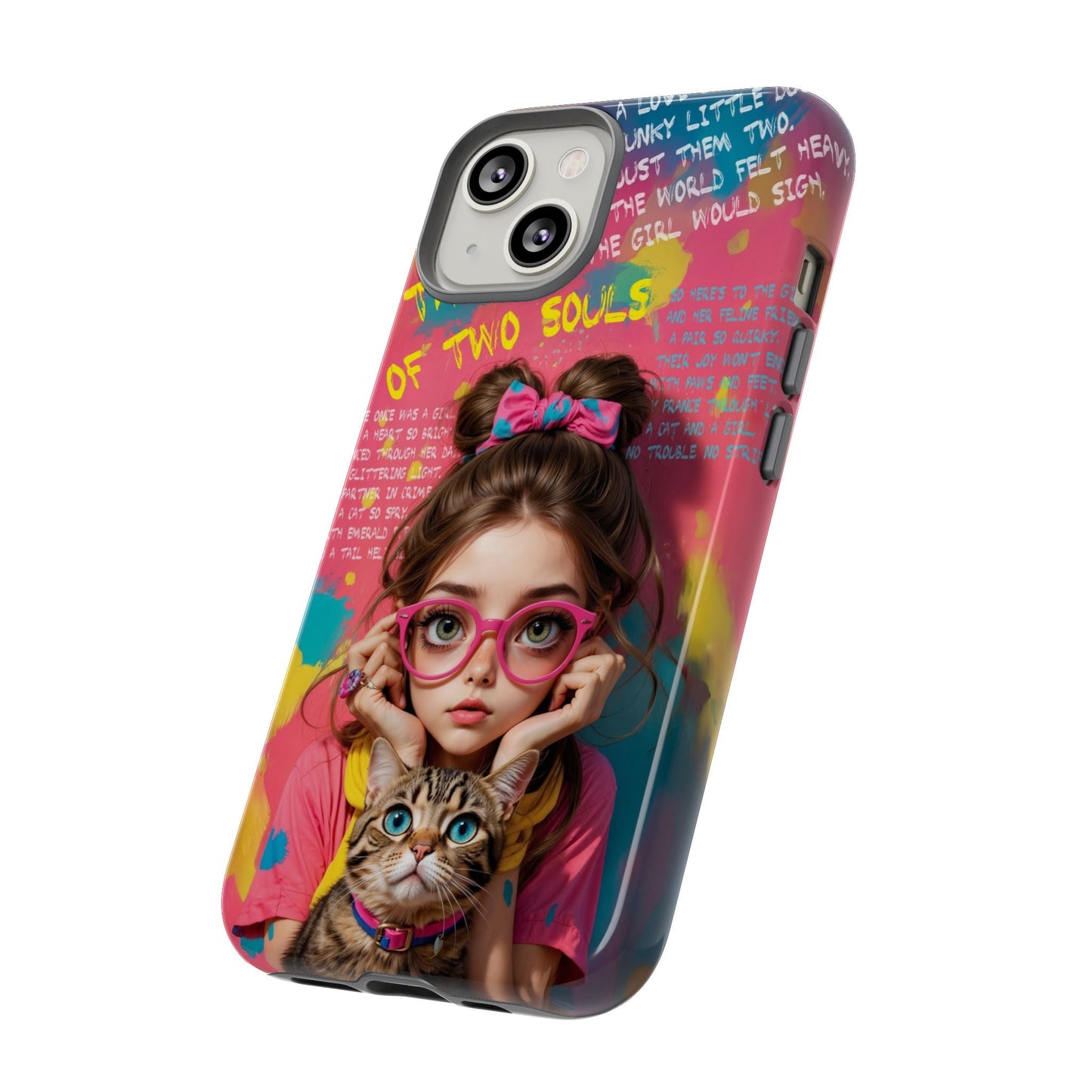 iPhone Cases - Cute Girl and Cat Street Art Style Design - LucyKay store