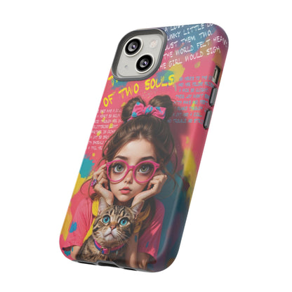iPhone Cases - Cute Girl and Cat Street Art Style Design - LucyKay store