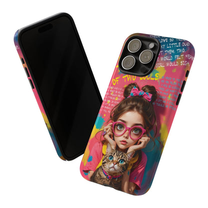 iPhone Cases - Cute Girl and Cat Street Art Style Design - LucyKay store
