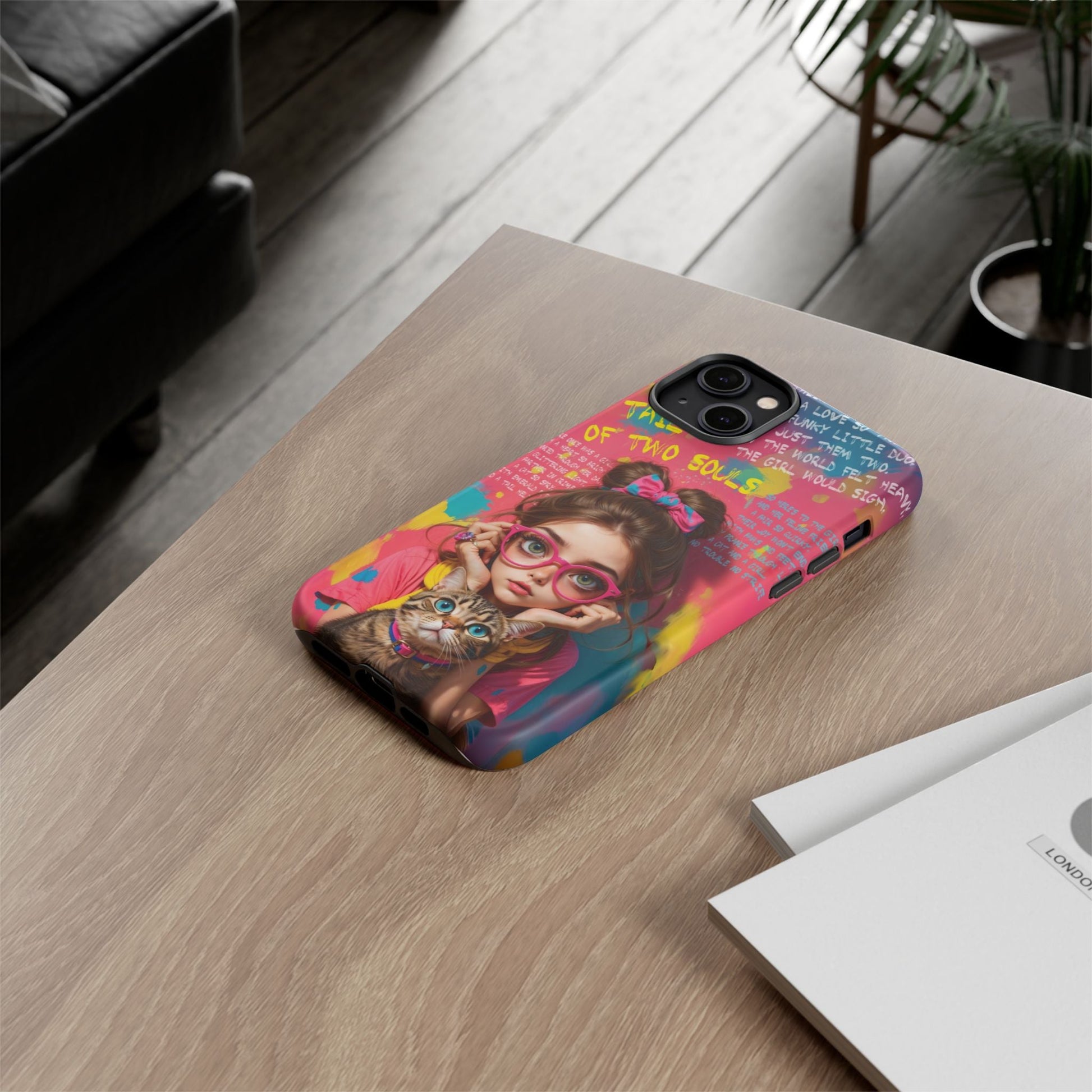 iPhone Cases - Cute Girl and Cat Street Art Style Design - LucyKay store