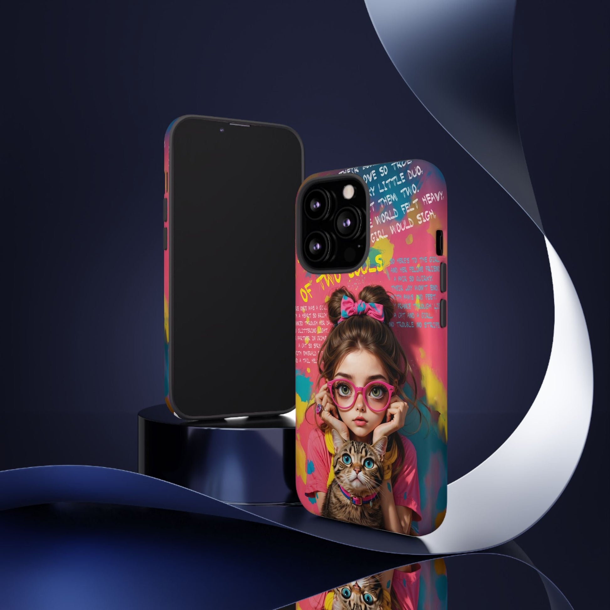 iPhone Cases - Cute Girl and Cat Street Art Style Design - LucyKay store