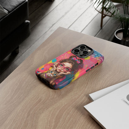 iPhone Cases - Cute Girl and Cat Street Art Style Design - LucyKay store