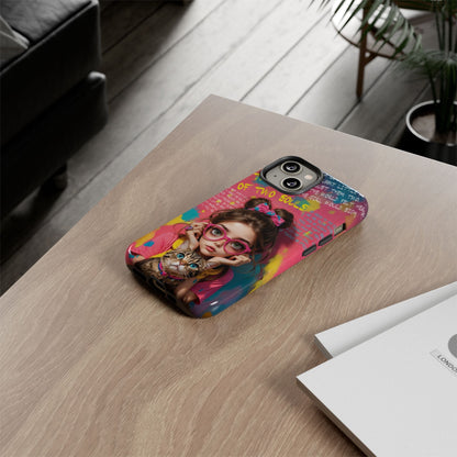 iPhone Cases - Cute Girl and Cat Street Art Style Design - LucyKay store