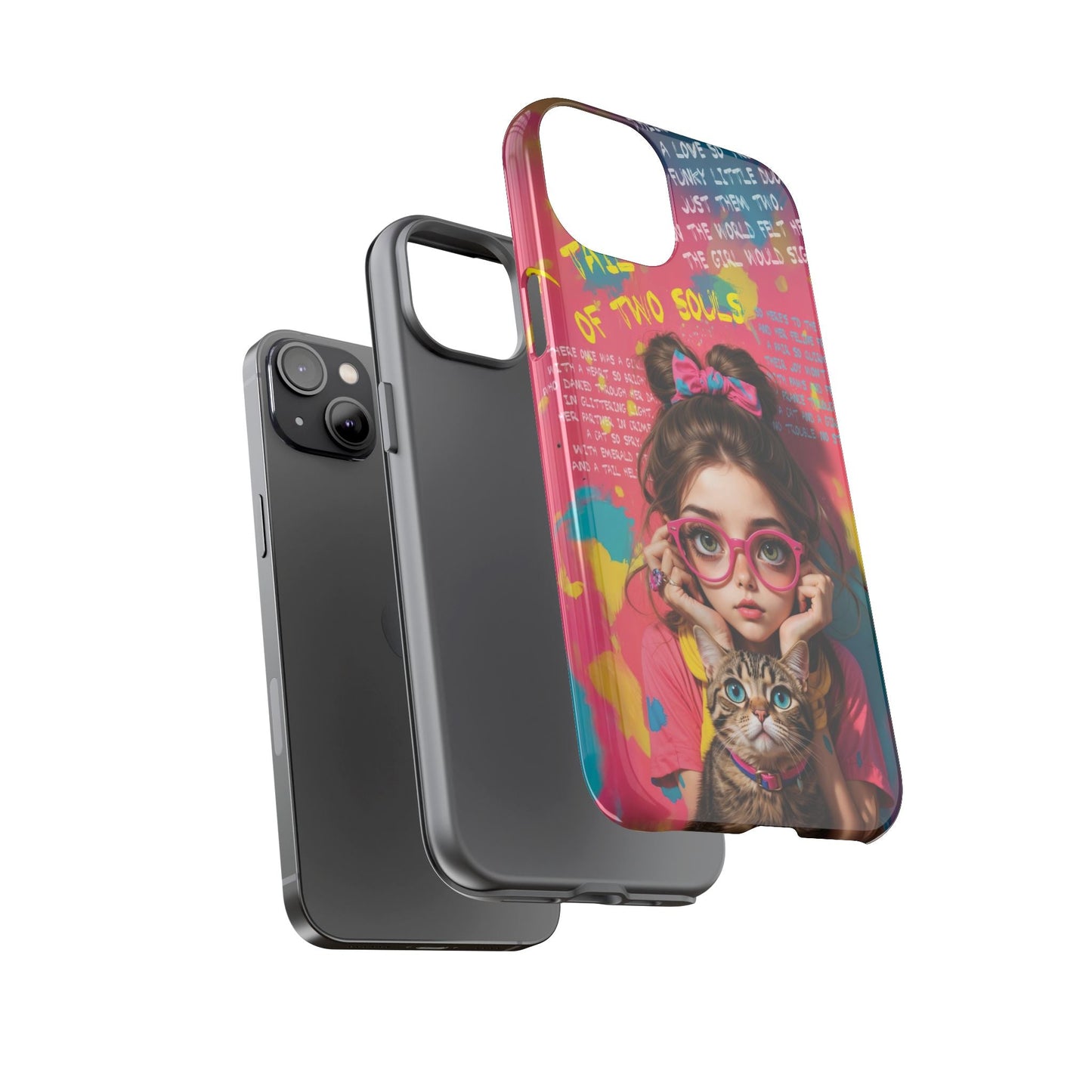 iPhone Cases - Cute Girl and Cat Street Art Style Design - LucyKay store