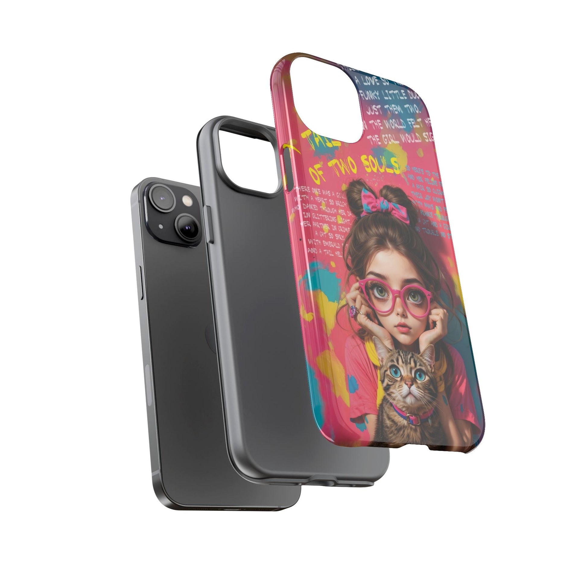 iPhone Cases - Cute Girl and Cat Street Art Style Design - LucyKay store