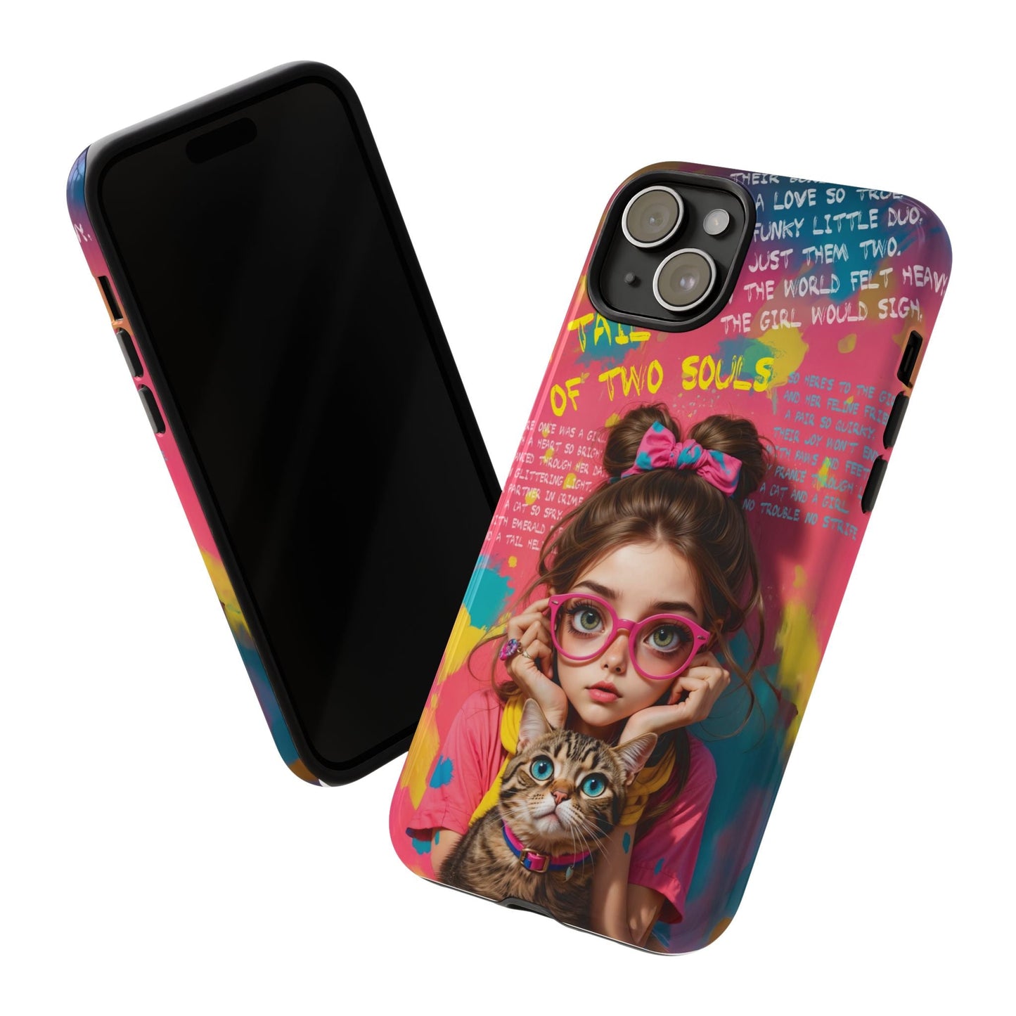 iPhone Cases - Cute Girl and Cat Street Art Style Design - LucyKay store