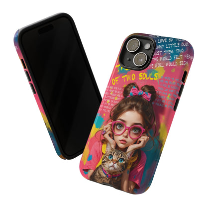 iPhone Cases - Cute Girl and Cat Street Art Style Design - LucyKay store