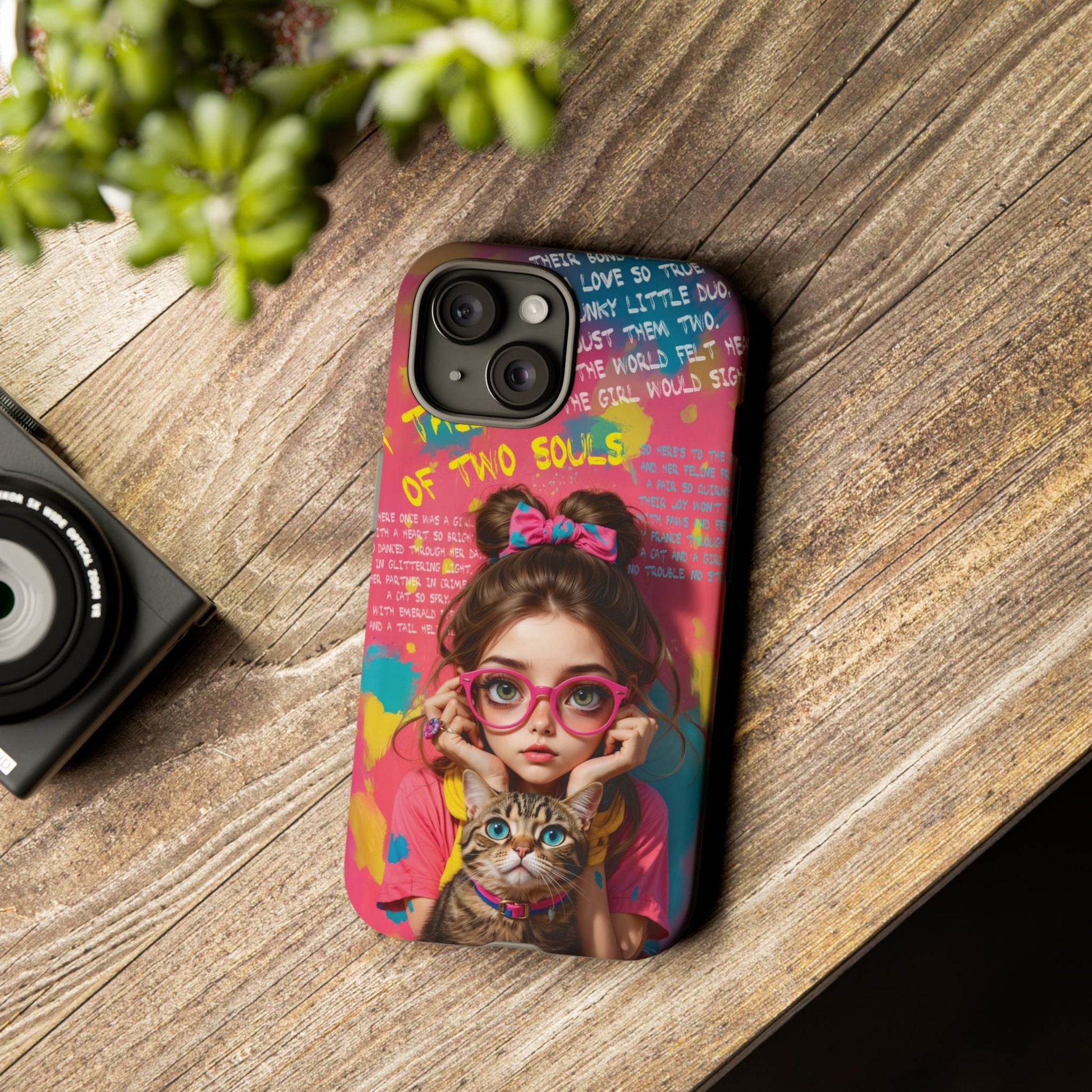 iPhone Cases - Cute Girl and Cat Street Art Style Design - LucyKay store