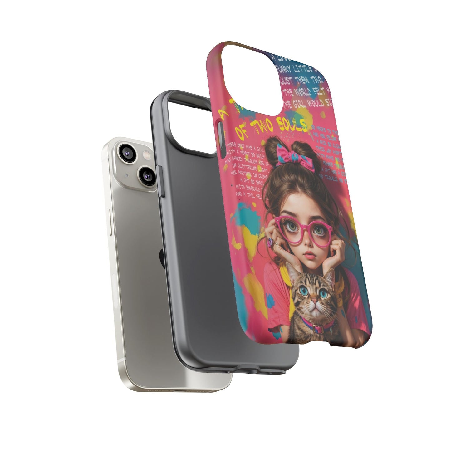 iPhone Cases - Cute Girl and Cat Street Art Style Design - LucyKay store
