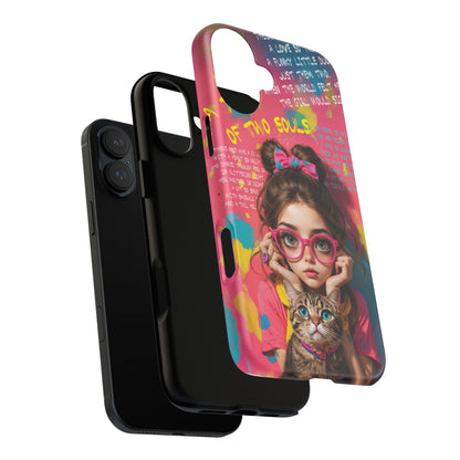 iPhone Cases - Cute Girl and Cat Street Art Style Design - LucyKay store