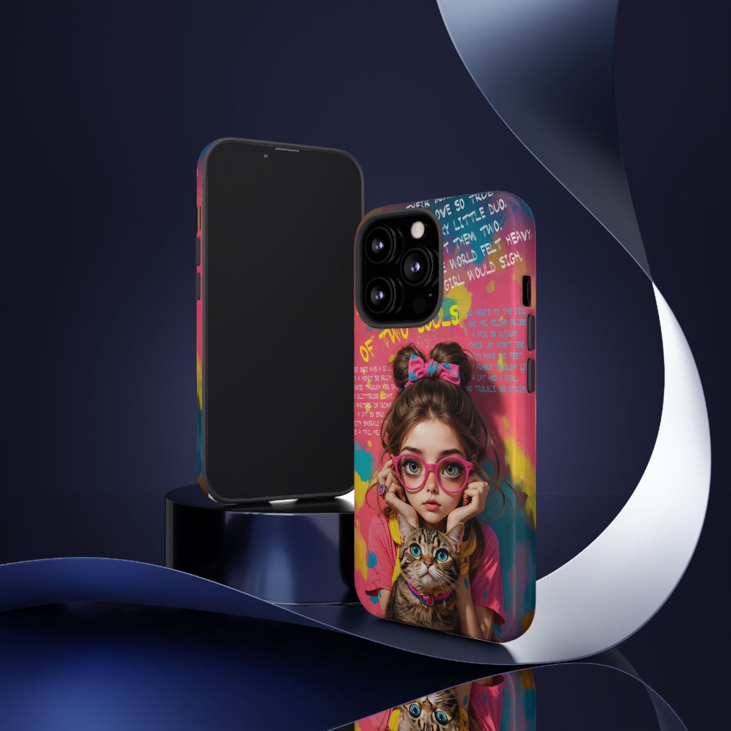 iPhone Cases - Cute Girl and Cat Street Art Style Design - LucyKay store