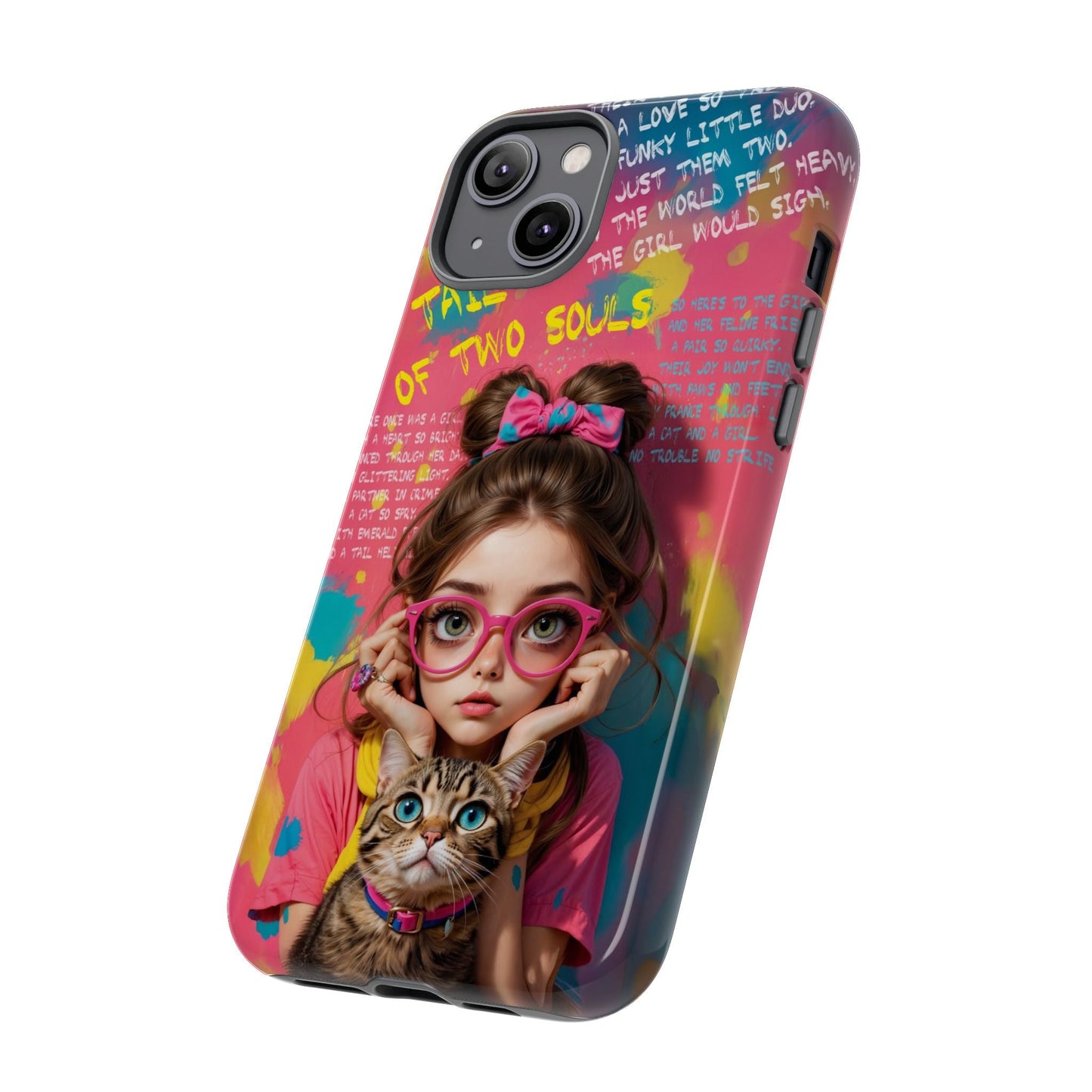iPhone Cases - Cute Girl and Cat Street Art Style Design - LucyKay store