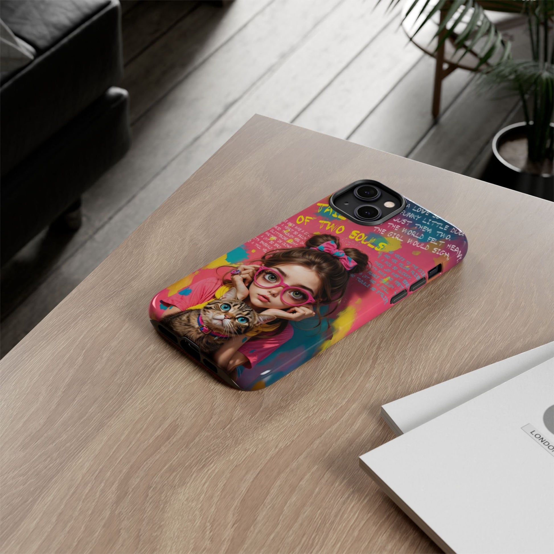 iPhone Cases - Cute Girl and Cat Street Art Style Design - LucyKay store