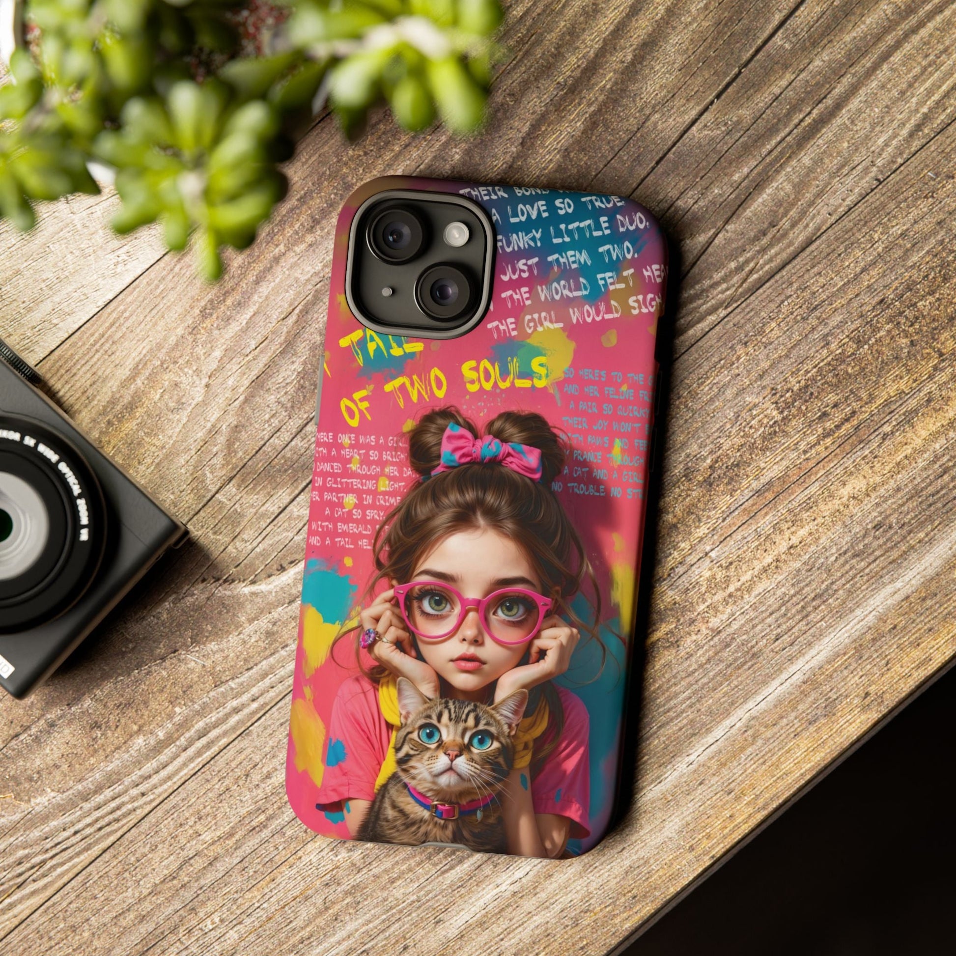 iPhone Cases - Cute Girl and Cat Street Art Style Design - LucyKay store