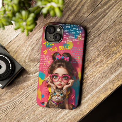 iPhone Cases - Cute Girl and Cat Street Art Style Design - LucyKay store