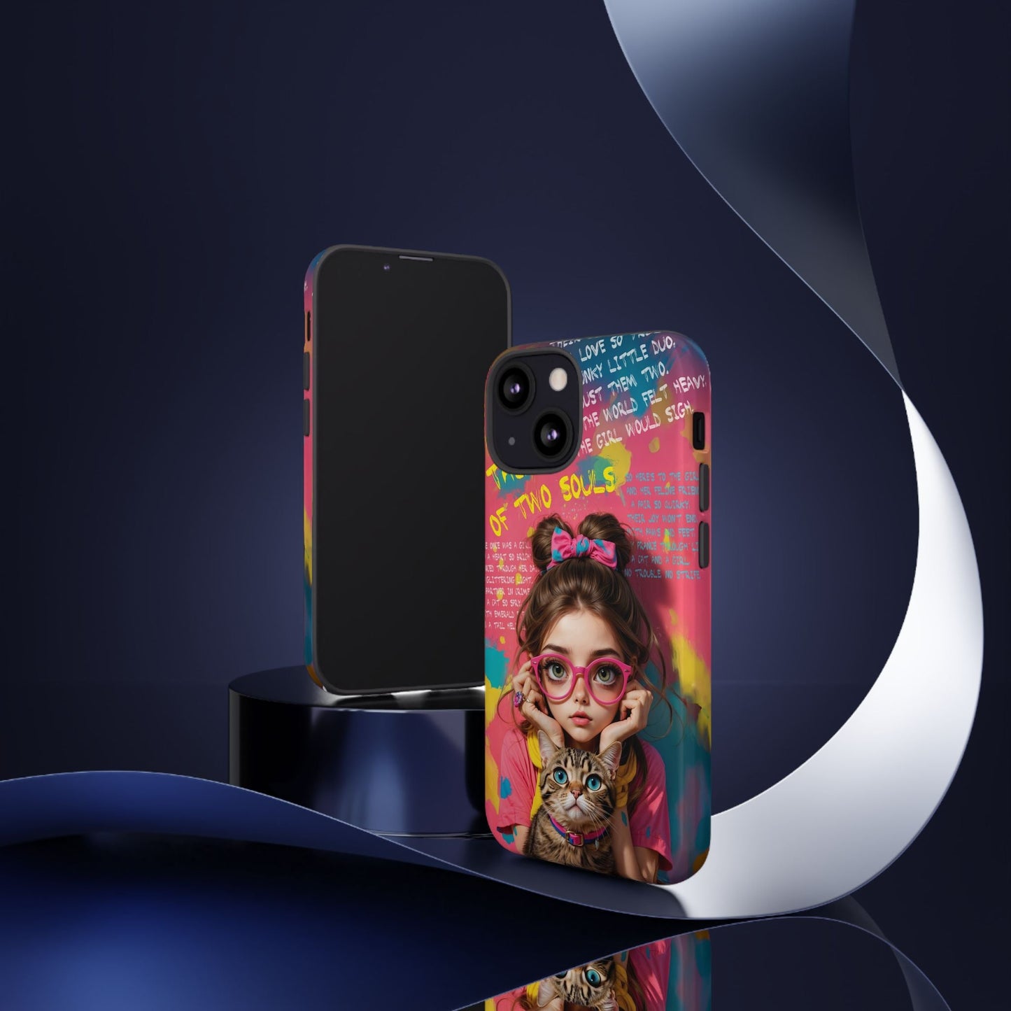 iPhone Cases - Cute Girl and Cat Street Art Style Design - LucyKay store