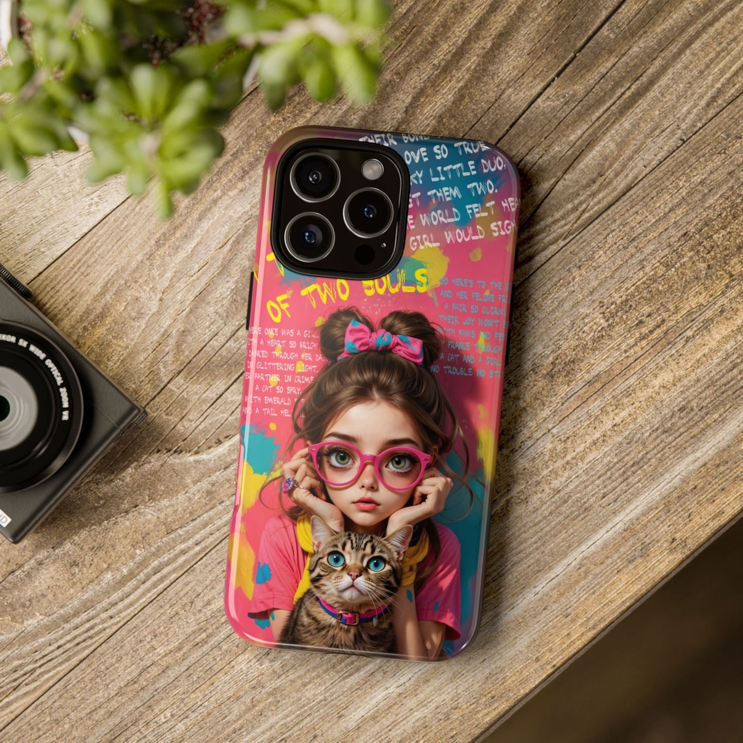 iPhone Cases - Cute Girl and Cat Street Art Style Design - LucyKay store