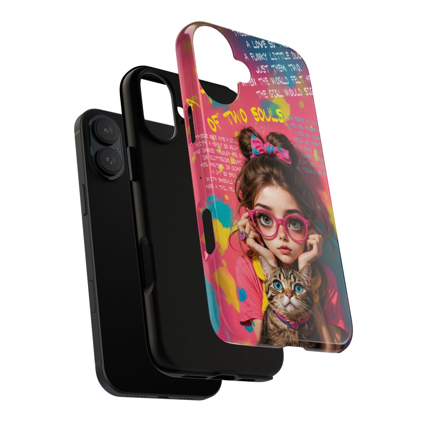 iPhone Cases - Cute Girl and Cat Street Art Style Design - LucyKay store