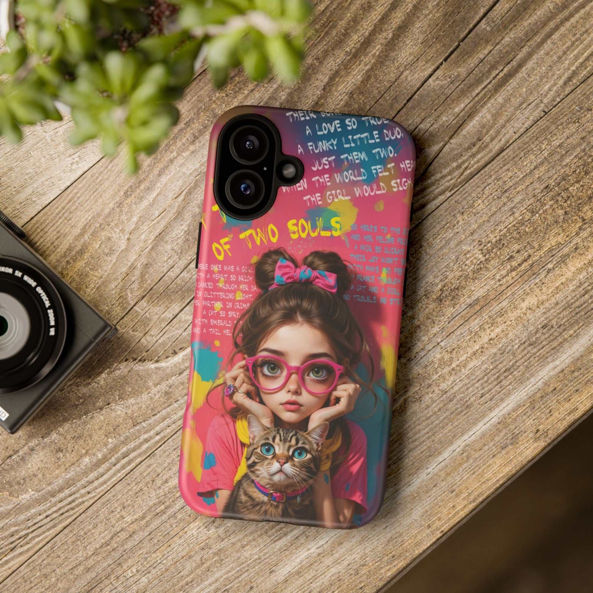 iPhone Cases - Cute Girl and Cat Street Art Style Design - LucyKay store