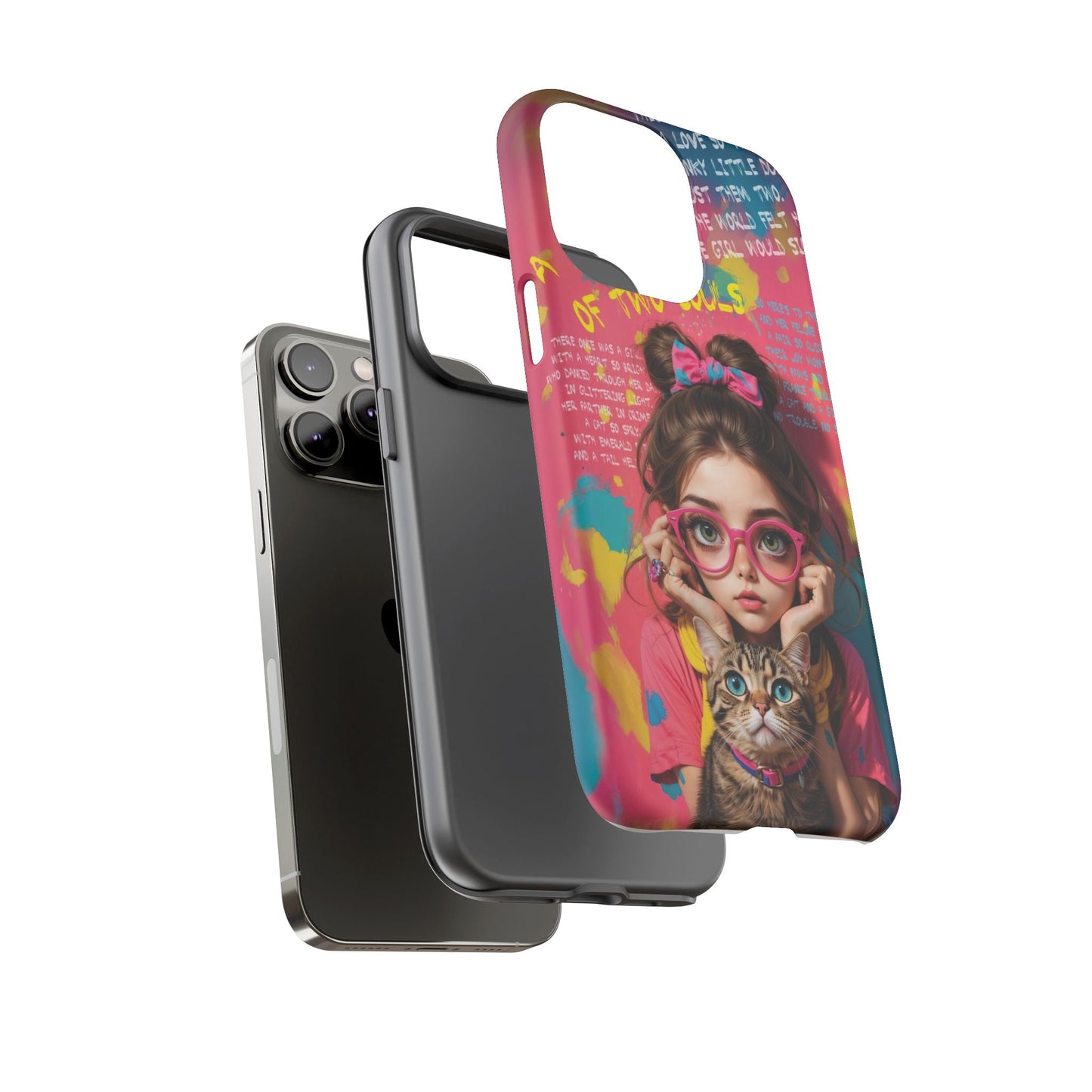 iPhone Cases - Cute Girl and Cat Street Art Style Design - LucyKay store