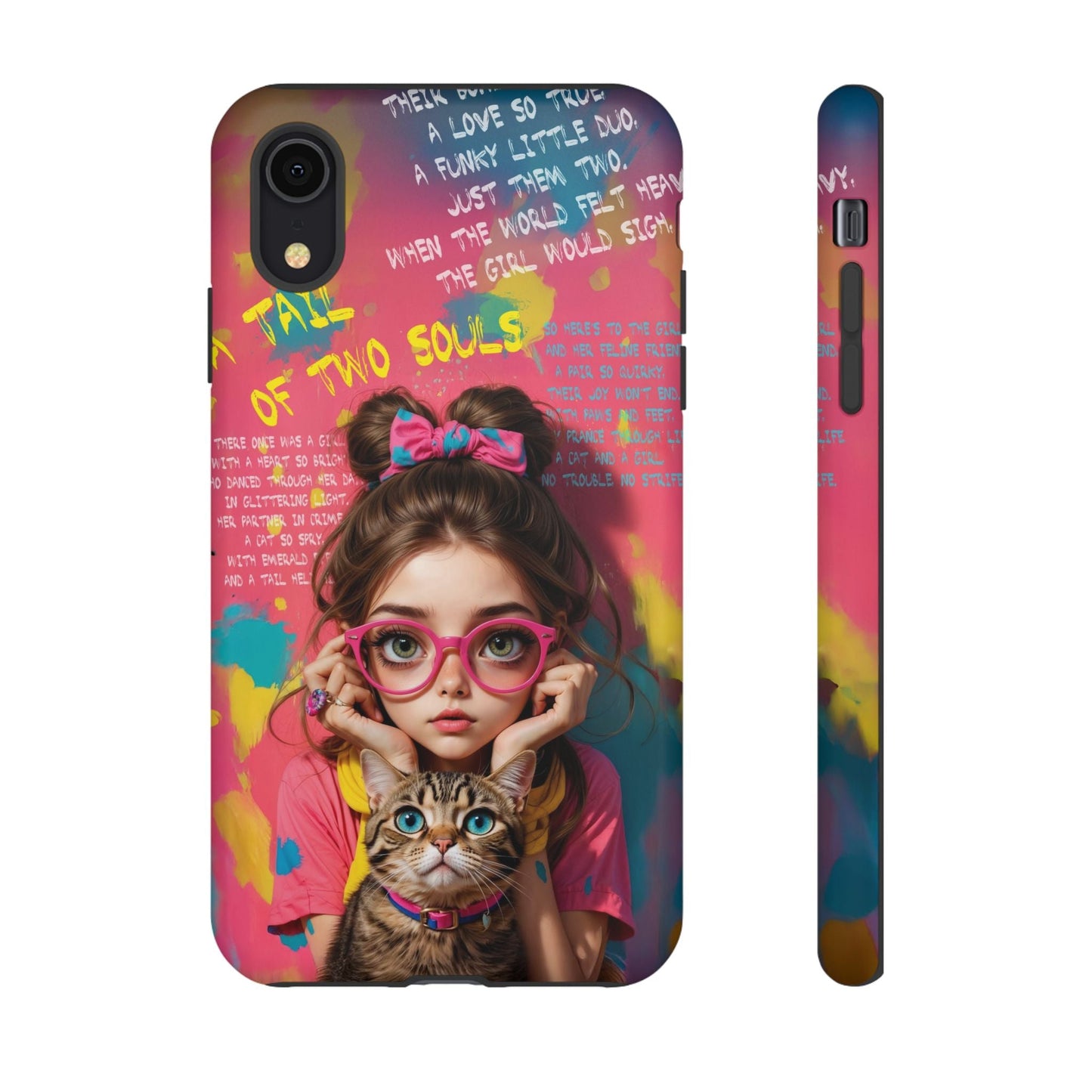 iPhone Cases - Cute Girl and Cat Street Art Style Design - LucyKay store