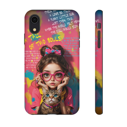 iPhone Cases - Cute Girl and Cat Street Art Style Design - LucyKay store