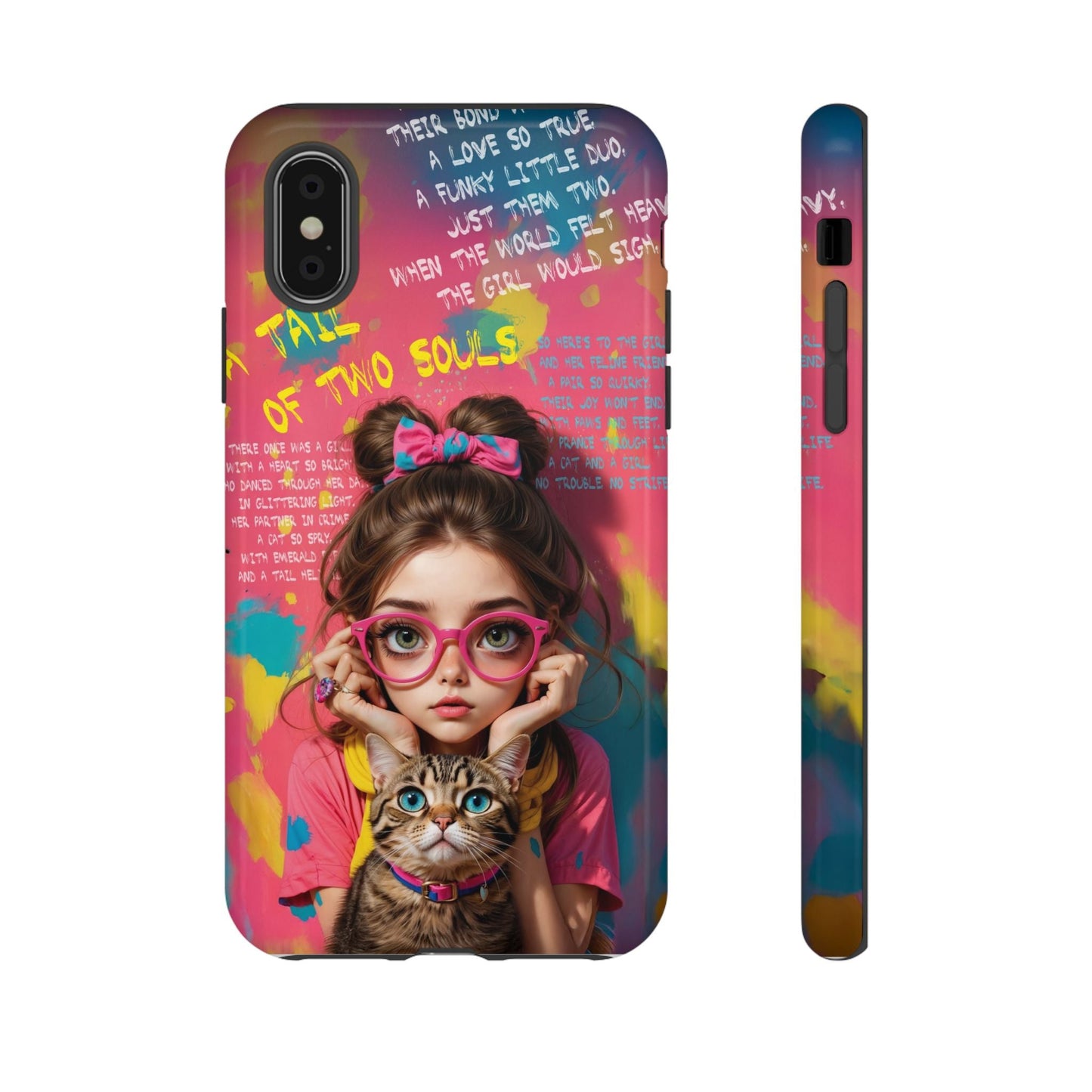 iPhone Cases - Cute Girl and Cat Street Art Style Design - LucyKay store