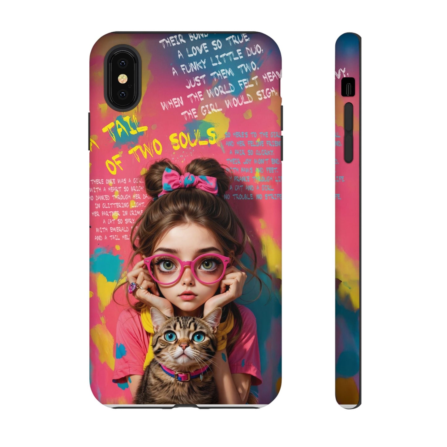 iPhone Cases - Cute Girl and Cat Street Art Style Design - LucyKay store