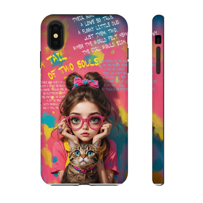 iPhone Cases - Cute Girl and Cat Street Art Style Design - LucyKay store